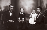 Family group photograph. Parents plus two children