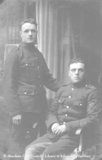 Portrait of two young army men