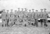 Group photograph of Officers outside tents. 1914