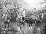 Portrait of three mounted officers from the Highland Brigade, 1914