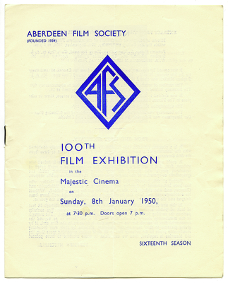 Treasure 76: Aberdeen Film Society Programmes, 1949-1954