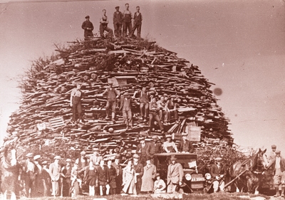 Jubilee bonfire on Brimmond Hill, Bucksburn, 1935