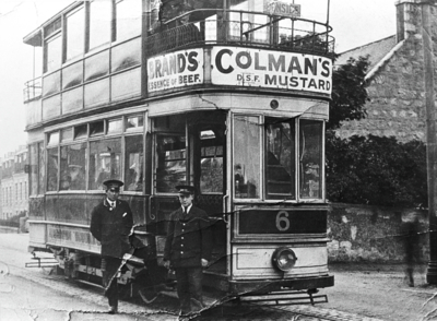 Tramcar 6 at Bankhead terminus