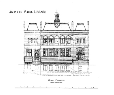 Aberdeen Library front elevation plan