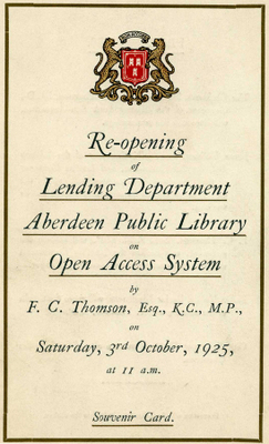 Lending Library re-opening, 1925