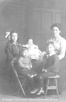 Family portrait of mother and four children