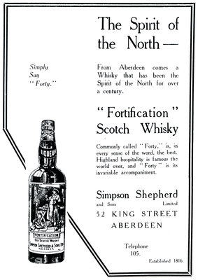 Simpson Shepherd and Sons' Fortification Scotch Whiskey