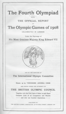 Treasure 70: Official Report of the Fourth Olympiad, London, 1908