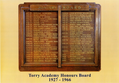 Torry Academy Honours Board 1927-1966