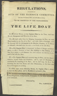 Acts of the Harbour Committee - The Life Boat.