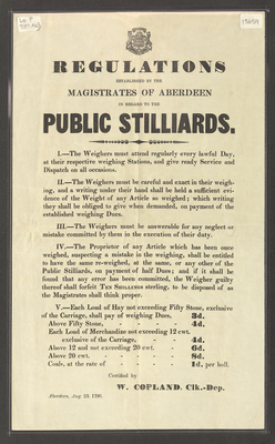Regulations in regard to the public stilliards