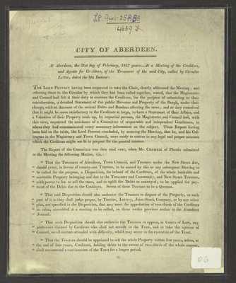 City of Aberdeen. At Aberdeen, the 21st day of February, 1817 years (1 of 2)